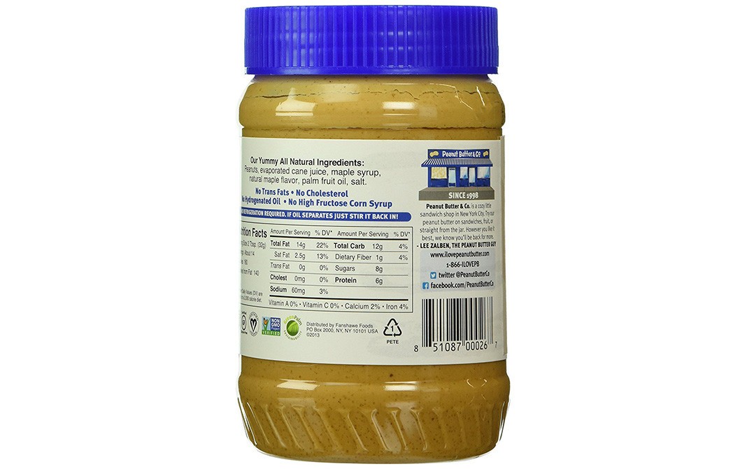 Peanut Butter & Co. Mighty Maple Peanut Butter Blended With Yummy Maple Syrup   Plastic Jar  454 grams
